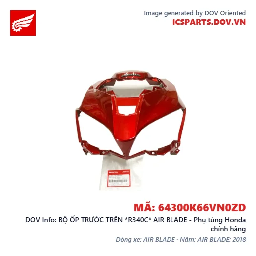 BỘ ỐP TRƯỚC TRÊN *R340C* AIR BLADE - Phụ tùng Honda chính hãng