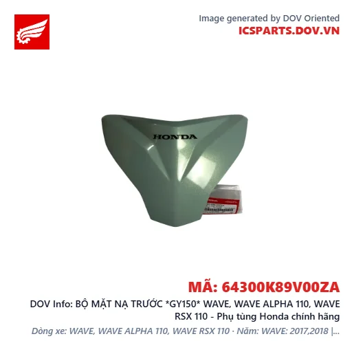 BỘ MẶT NẠ TRƯỚC *GY150* WAVE, WAVE ALPHA 110, WAVE RSX 110 - Phụ tùng Honda chính hãng