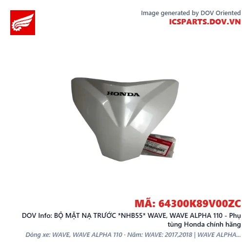 BỘ MẶT NẠ TRƯỚC *NHB55* WAVE, WAVE ALPHA 110 - Phụ tùng Honda chính hãng