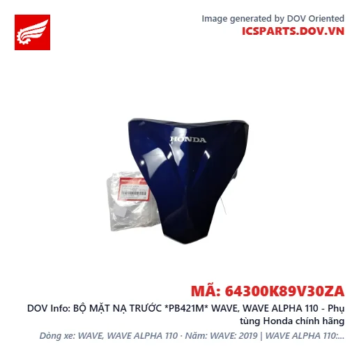 BỘ MẶT NẠ TRƯỚC *PB421M* WAVE, WAVE ALPHA 110 - Phụ tùng Honda chính hãng