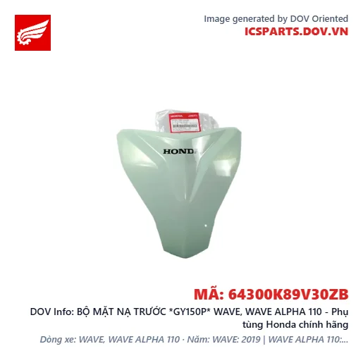 BỘ MẶT NẠ TRƯỚC *GY150P* WAVE, WAVE ALPHA 110 - Phụ tùng Honda chính hãng