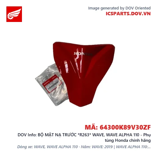 BỘ MẶT NẠ TRƯỚC *R263* WAVE, WAVE ALPHA 110 - Phụ tùng Honda chính hãng