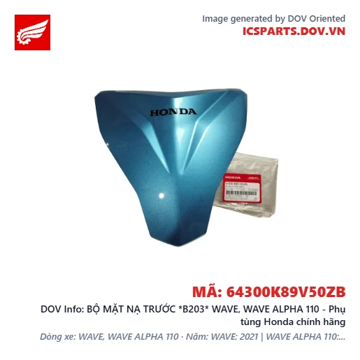 BỘ MẶT NẠ TRƯỚC *B203* WAVE, WAVE ALPHA 110 - Phụ tùng Honda chính hãng
