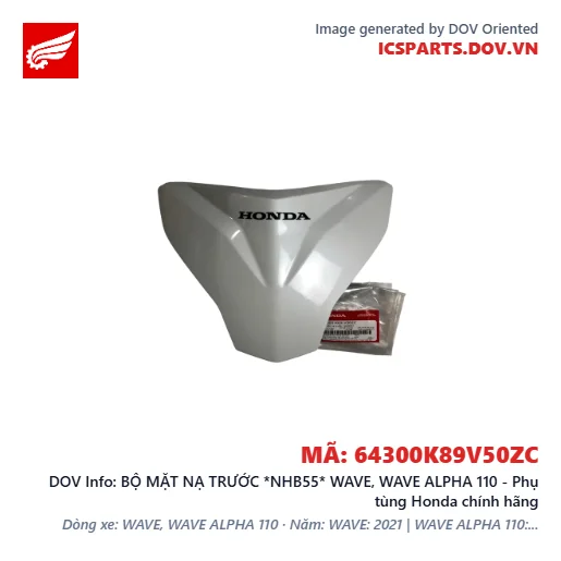 BỘ MẶT NẠ TRƯỚC *NHB55* WAVE, WAVE ALPHA 110 - Phụ tùng Honda chính hãng
