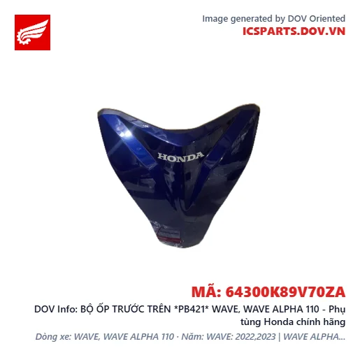 BỘ ỐP TRƯỚC TRÊN *PB421* WAVE, WAVE ALPHA 110 - Phụ tùng Honda chính hãng