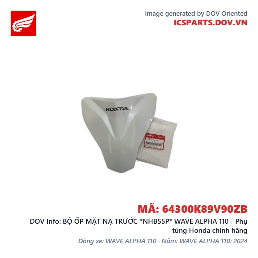 BỘ ỐP MẶT NẠ TRƯỚC *NHB55P* WAVE ALPHA 110 - Phụ tùng Honda chính hãng