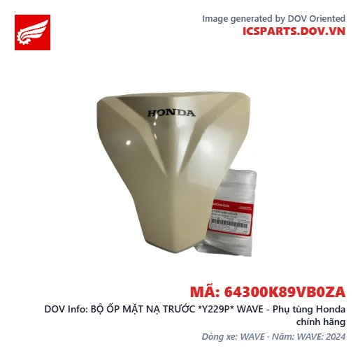 BỘ ỐP MẶT NẠ TRƯỚC *Y229P* WAVE - Phụ tùng Honda chính hãng