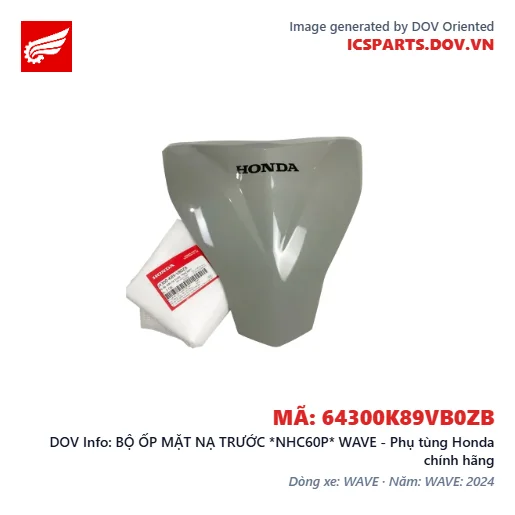 BỘ ỐP MẶT NẠ TRƯỚC *NHC60P* WAVE - Phụ tùng Honda chính hãng