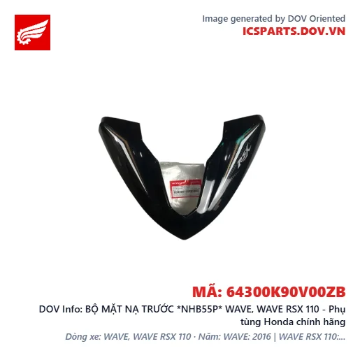 BỘ MẶT NẠ TRƯỚC *NHB55P* WAVE, WAVE RSX 110 - Phụ tùng Honda chính hãng