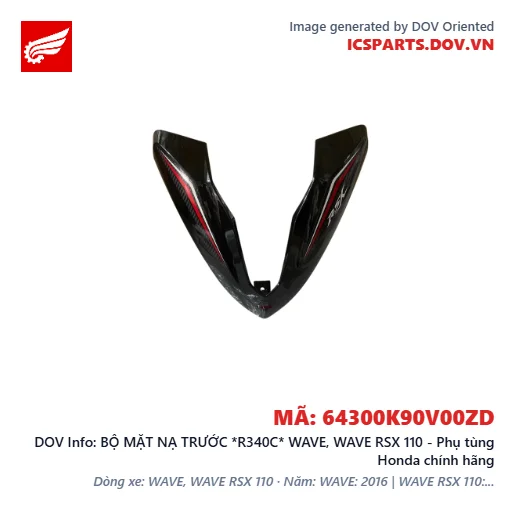 BỘ MẶT NẠ TRƯỚC *R340C* WAVE, WAVE RSX 110 - Phụ tùng Honda chính hãng