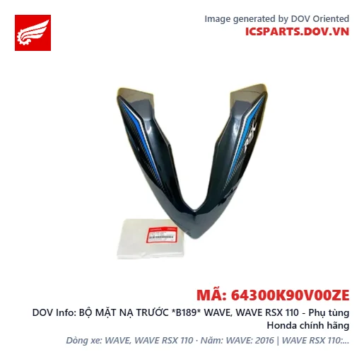 BỘ MẶT NẠ TRƯỚC *B189* WAVE, WAVE RSX 110 - Phụ tùng Honda chính hãng