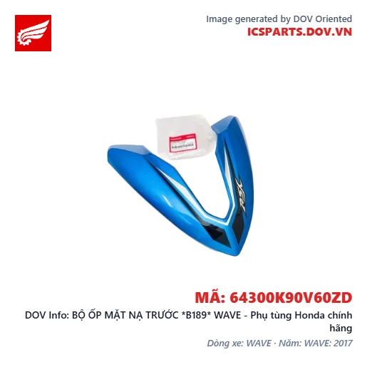 BỘ ỐP MẶT NẠ TRƯỚC *B189* WAVE - Phụ tùng Honda chính hãng