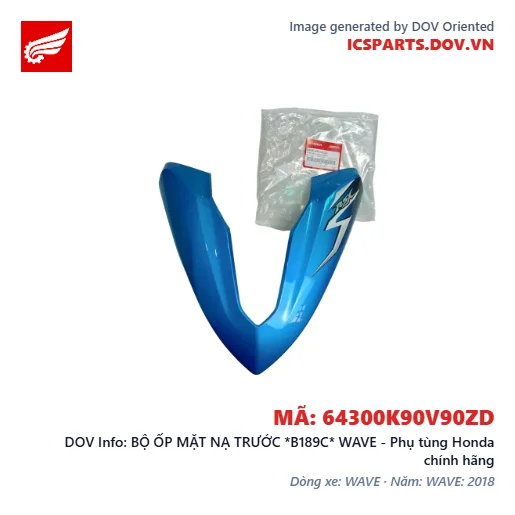 BỘ ỐP MẶT NẠ TRƯỚC *B189C* WAVE - Phụ tùng Honda chính hãng