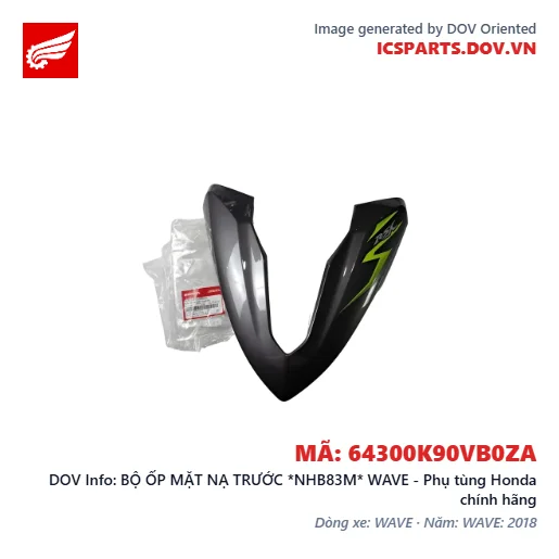 BỘ ỐP MẶT NẠ TRƯỚC *NHB83M* WAVE - Phụ tùng Honda chính hãng