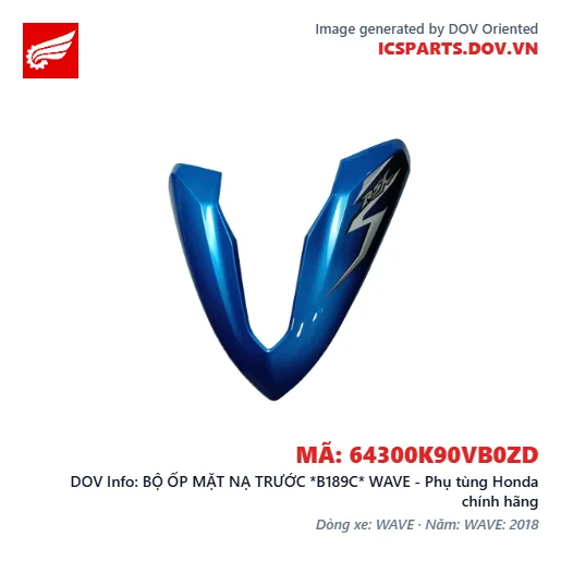 BỘ ỐP MẶT NẠ TRƯỚC *B189C* WAVE - Phụ tùng Honda chính hãng