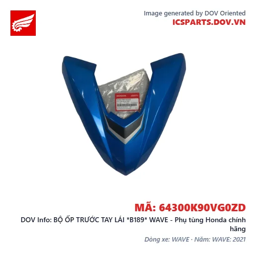 BỘ ỐP TRƯỚC TAY LÁI *B189* WAVE - Phụ tùng Honda chính hãng