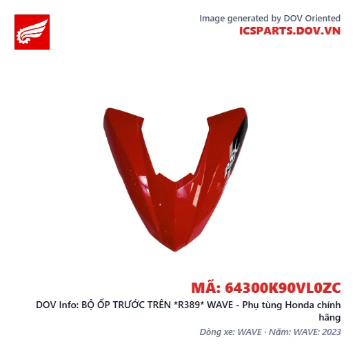 BỘ ỐP TRƯỚC TRÊN *R389* WAVE - Phụ tùng Honda chính hãng