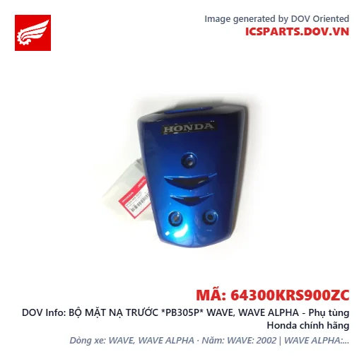 BỘ MẶT NẠ TRƯỚC *PB305P* WAVE, WAVE ALPHA - Phụ tùng Honda chính hãng