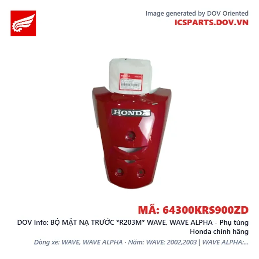 BỘ MẶT NẠ TRƯỚC *R203M* WAVE, WAVE ALPHA - Phụ tùng Honda chính hãng