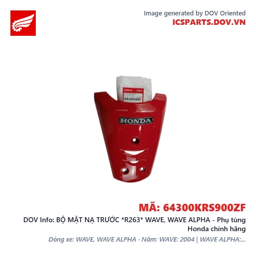 BỘ MẶT NẠ TRƯỚC *R263* WAVE, WAVE ALPHA - Phụ tùng Honda chính hãng