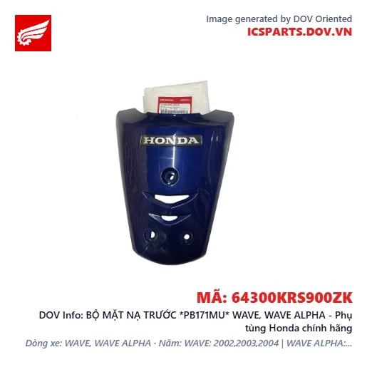 BỘ MẶT NẠ TRƯỚC *PB171MU* WAVE, WAVE ALPHA - Phụ tùng Honda chính hãng