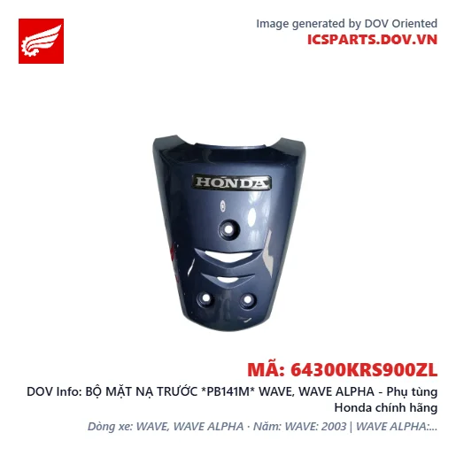 BỘ MẶT NẠ TRƯỚC *PB141M* WAVE, WAVE ALPHA - Phụ tùng Honda chính hãng