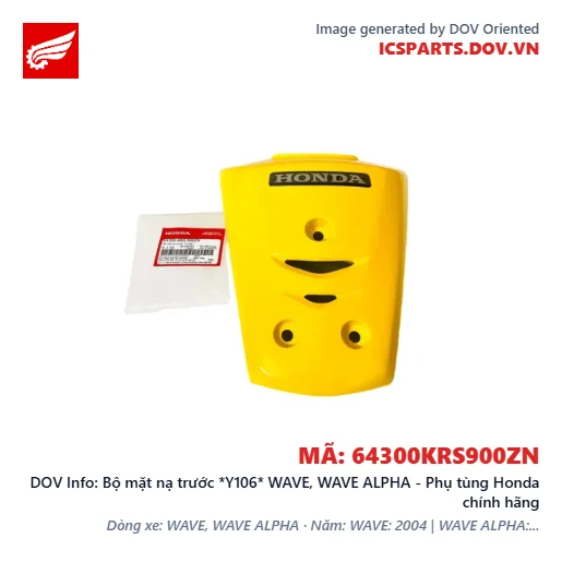 Bộ mặt nạ trước *Y106* WAVE, WAVE ALPHA - Phụ tùng Honda chính hãng