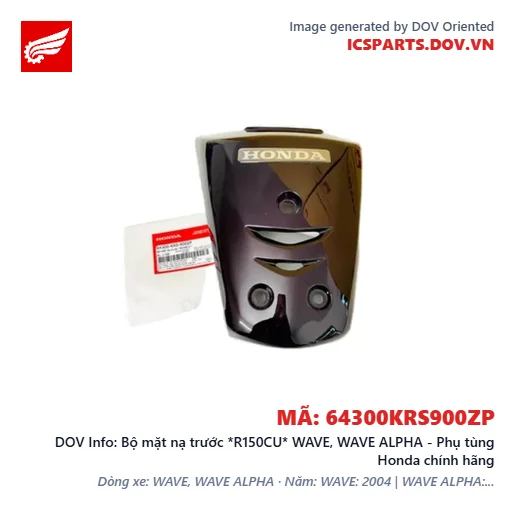 Bộ mặt nạ trước *R150CU* WAVE, WAVE ALPHA - Phụ tùng Honda chính hãng