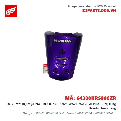 BỘ MẶT NẠ TRƯỚC *RP138M* WAVE, WAVE ALPHA - Phụ tùng Honda chính hãng