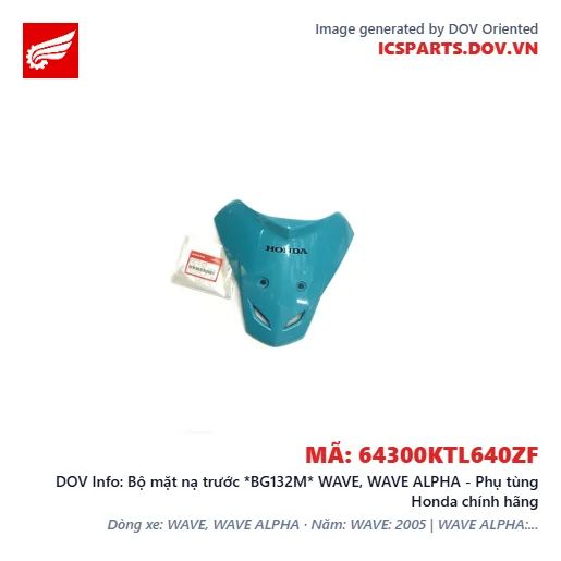 Bộ mặt nạ trước *BG132M* WAVE, WAVE ALPHA - Phụ tùng Honda chính hãng