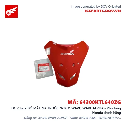 BỘ MẶT NẠ TRƯỚC *R263* WAVE, WAVE ALPHA - Phụ tùng Honda chính hãng