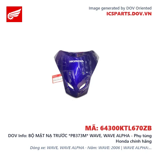 BỘ MẶT NẠ TRƯỚC *PB373M* WAVE, WAVE ALPHA - Phụ tùng Honda chính hãng