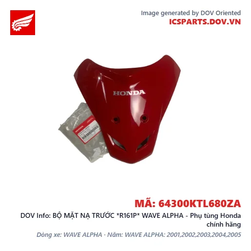 BỘ MẶT NẠ TRƯỚC *R161P* WAVE ALPHA - Phụ tùng Honda chính hãng