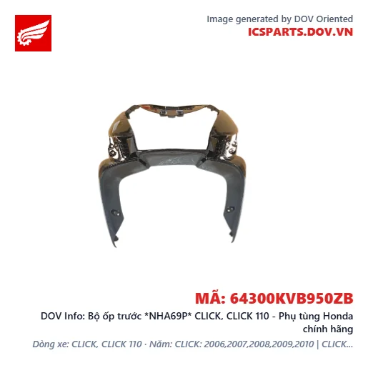 Bộ ốp trước *NHA69P* CLICK, CLICK 110 - Phụ tùng Honda chính hãng