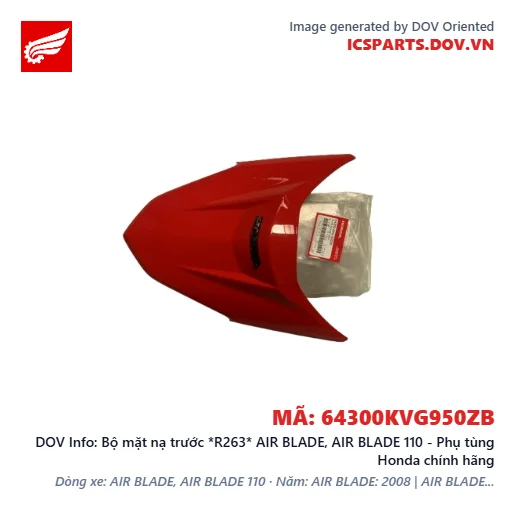 Bộ mặt nạ trước *R263* AIR BLADE, AIR BLADE 110 - Phụ tùng Honda chính hãng