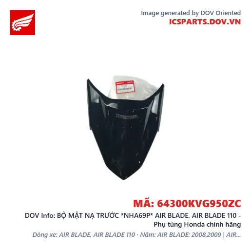 BỘ MẶT NẠ TRƯỚC *NHA69P* AIR BLADE, AIR BLADE 110 - Phụ tùng Honda chính hãng