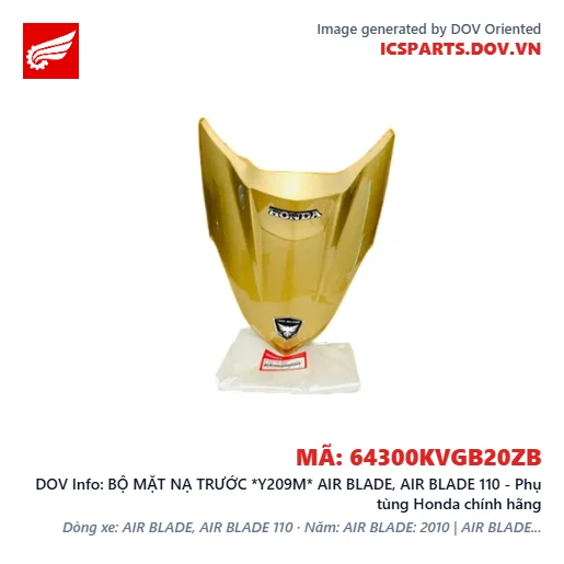 BỘ MẶT NẠ TRƯỚC *Y209M* AIR BLADE, AIR BLADE 110 - Phụ tùng Honda chính hãng