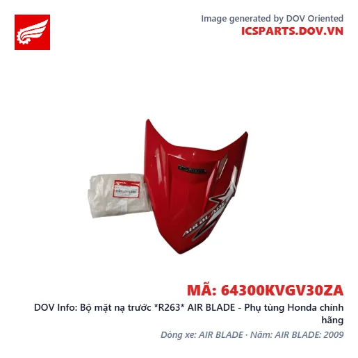 Bộ mặt nạ trước *R263* AIR BLADE - Phụ tùng Honda chính hãng