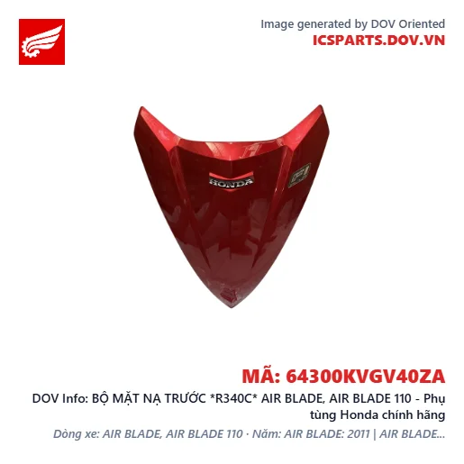 BỘ MẶT NẠ TRƯỚC *R340C* AIR BLADE, AIR BLADE 110 - Phụ tùng Honda chính hãng