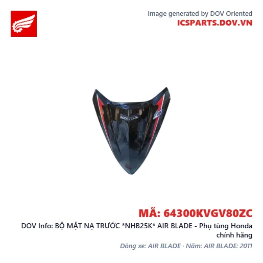 BỘ MẶT NẠ TRƯỚC *NHB25K* AIR BLADE - Phụ tùng Honda chính hãng