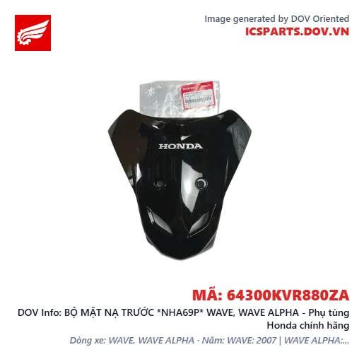 BỘ MẶT NẠ TRƯỚC *NHA69P* WAVE, WAVE ALPHA - Phụ tùng Honda chính hãng
