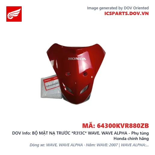 BỘ MẶT NẠ TRƯỚC *R313C* WAVE, WAVE ALPHA - Phụ tùng Honda chính hãng