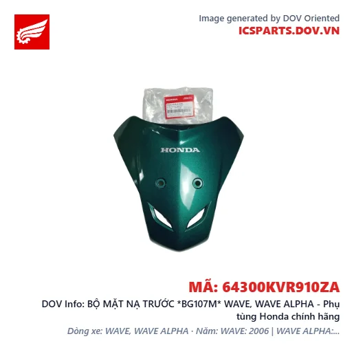 BỘ MẶT NẠ TRƯỚC *BG107M* WAVE, WAVE ALPHA - Phụ tùng Honda chính hãng