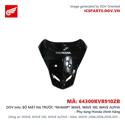 BỘ MẶT NẠ TRƯỚC *NHA69P* WAVE, WAVE 100, WAVE ALPHA - Phụ tùng Honda chính hãng