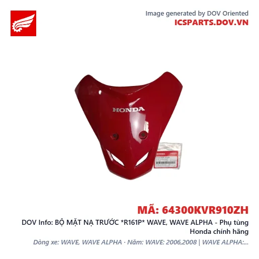 BỘ MẶT NẠ TRƯỚC *R161P* WAVE, WAVE ALPHA - Phụ tùng Honda chính hãng
