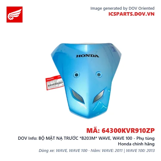 BỘ MẶT NẠ TRƯỚC *B203M* WAVE, WAVE 100 - Phụ tùng Honda chính hãng