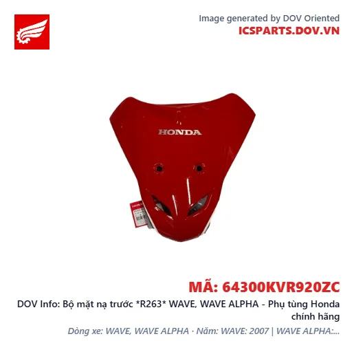 Bộ mặt nạ trước *R263* WAVE, WAVE ALPHA - Phụ tùng Honda chính hãng