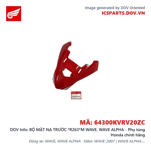 BỘ MẶT NẠ TRƯỚC *R263*M WAVE, WAVE ALPHA - Phụ tùng Honda chính hãng