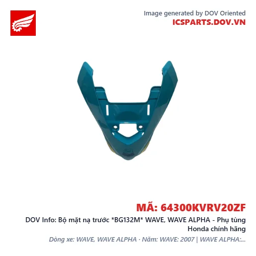 Bộ mặt nạ trước *BG132M* WAVE, WAVE ALPHA - Phụ tùng Honda chính hãng