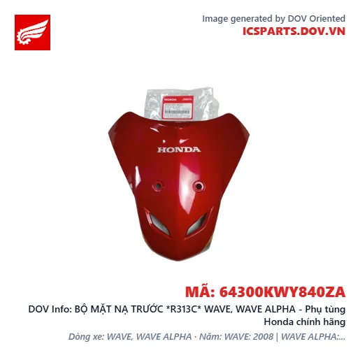 BỘ MẶT NẠ TRƯỚC *R313C* WAVE, WAVE ALPHA - Phụ tùng Honda chính hãng